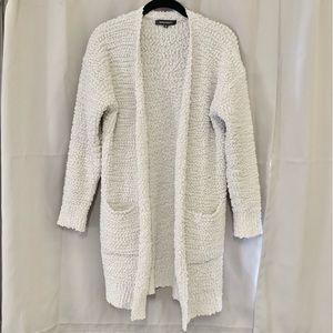 MEROKEETY Cardigan Long Sweater Duster Cream